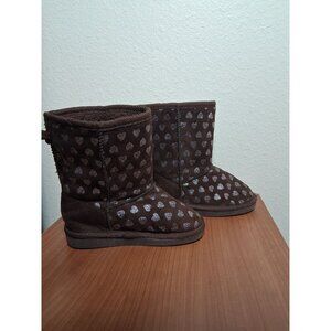 Ameta Boots Winter Brown Silver Toddler Girls Size 8